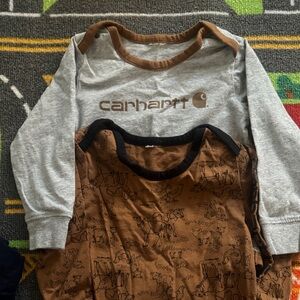 Carhartt Kids Gray and Brown Long Sleeve Tee